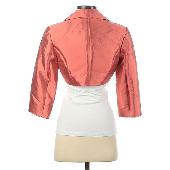 Vintage Y2K Adrianna Pink Silk Bolero Jacket Evening Fairy Cropped Size 4 - Picture 5 of 8